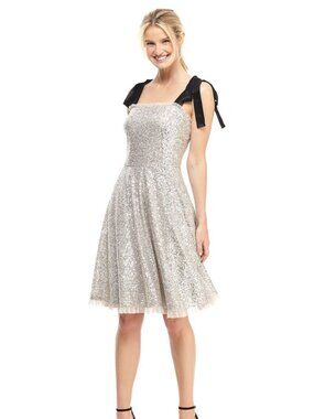NWOT Gal Meets Glam Diana Sequin Tie Shoulder Cocktail Dress Sz 4